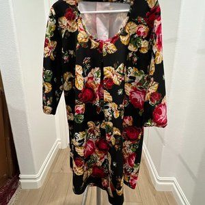 Multi colour low neck, long sleeve with pleat in the front and back .